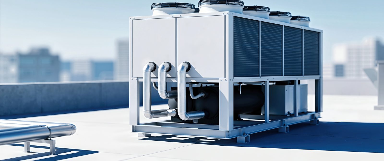 Banco de chillers enfriados por aire en azotea