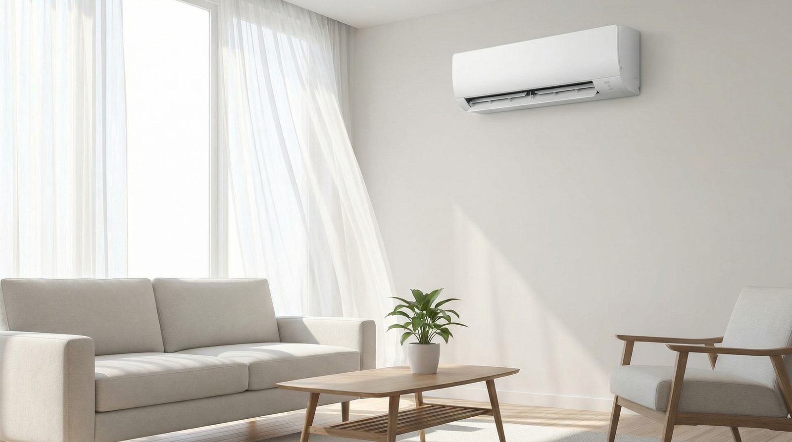 Sala de casa con minisplit
